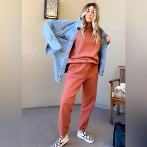 HDYWT Cozy Red Sweatshirt and Joggers Set